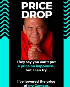 Gilbert Gottfried Instagram - Believe it or not, for a limited time, I’m actually lowering my price. Me lowering my price is quite shocking, so maybe you should all sit down and take a breath now. Go to cameo.com/GilbertGottfried to book a personalized video shout out.