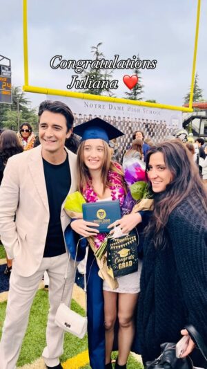 Gilles Marini Instagram - So proud of you @juliana.lio …
Starting High school during Covid was by far the most unfair way to discover all that high school had to offer. Yet, you made it and in such a big way. We are so proud of you. Your kindness, dedication, intelligence and love you share with the world makes you an incredible human. So proud to be your dad. 
Congratulations Mademoiselle Marini ❤️