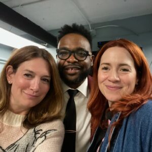 Gillian Flynn Instagram - Had a blast on @crookedmedia's LOVETT OR LEAVE IT on Thursday night with @chicagosmayor Brandon Johnson and my co-stars @alicewetterlund, @classicblackdude, and our lovely host @jonlovett!

The podcast episode is out today on your favorite podcatcher!