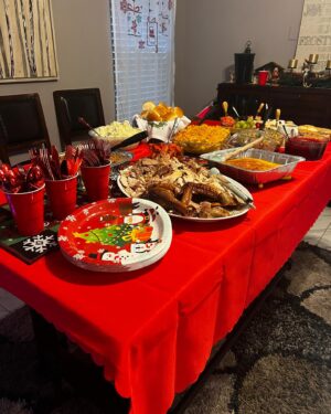 Ginger Minj Instagram - Every year @thecee_jay and I throw a #friendsgiving to celebrate with our friends and family. This year meant so much more to us than ever before! #thanksgiving #friendgiving #southernfriedsass #southerncooking