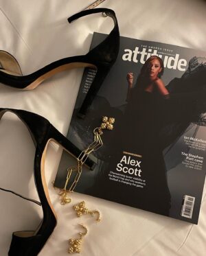 Ginny Buckley Instagram - About last night… giving it some ‘attitude’ for a special night out. A huge thank you to @peugeotukpr @peugeotuk and @attitudemag for the most uplifting, joyful and thought provoking evening at the #attitudeawards 🤩

I had a lovely chat with @boygeorgeofficial who was kind and funny and just as glorious as I thought he would be when the teenage me had his poster on my wall! ❤️

It was incredible to see the joy, warmth and support that exists within the LGBQT  community - not to mention the glamour! - and I’ll always be an ally and supporter 🏳️‍🌈

You know how to organise an ‘alluring’ night out @masonf55 😉 

👑 Jewellery from @sorujewellery 
💃 Dress @thevampireswife rented from @hurr @kelsrentalwardrobe 
💋Glam by the fabulous @hmu_atelier 
👠Shoes bought from @vinted 

#attitudeawards #peugeot #redcarpet #redcarpetfashion #vampireswife #ootd #littleblackdress #sorujewellery