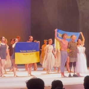 Gleb Savchenko Instagram - “Make Dance. Not War.” 
A powerful and moving performance of Ratmansky’s Gisell by the United Ukrainian Ballet. 
Thank you Elizabeth Segerstrom for a beautiful evening.