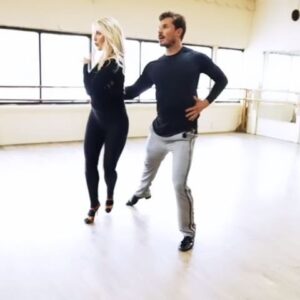 Gleb Savchenko Instagram - Tiki tiki tah, boom boom paa 💥
Who do you think shakes better me or Emma? 
#bts #rehersal