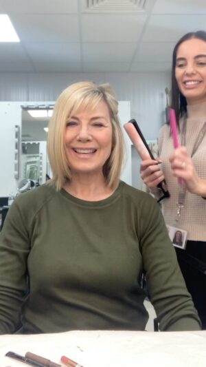 Glynis Barber Instagram - This is the first face I see every morning when I’m filming on Hollyoaks. 

So so nice having your hair done for you. I really can’t be arsed to do it myself! Don’t you love an Irish accent? @lambert_locks @hollyoaksofficial 
#hairtransformation #blowdry #onsetlife