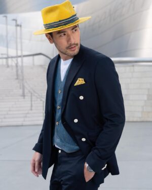 Godfrey Gao Instagram - 🎭The Granville suit is the perfect piece to play around with your personal twist, layer up with a bright pocket square, or tone it down with low-key staples like a plain white T-shirt.  #YOYUUMEN #Granville #360stretch