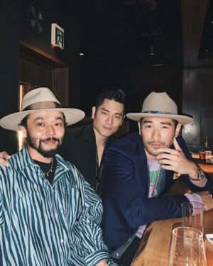 Godfrey Gao Instagram - Meeting of the minds with the father of "Sartorial Street" @poggytheman ✌🏼