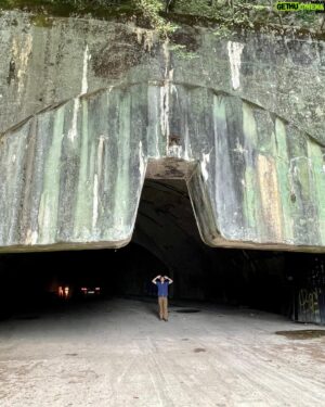 Goran Visnjic Instagram - Something from the archives...😎... from the last summer... deserted #airportzeljava  Probably the biggest hidden, top secret military installation in former Yugoslavia. And it's unbelievably huge, excavated at the bottom of the mountain, now very eerie, like #Moria from #LordOfTheRings And yes, that's my car inside, also source of light for the first photo...😉