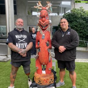 Gordon Toi Hatfield Instagram - Well,  back home now it’s been a pretty special time these past few weeks. What an honour to serve the school that gave me so much. I’m forever grateful to my mentors Henare Mahanga, Clive Fugill, James Rickard, and Jim Fergus for teaching me but moreover believing in me when I didn’t believe in myself as a young man. To my family @maakatepotoi @tokamapuna Chanel, my uncle and aunt who came to tautoko me thank you all for being there when it counts! To all the old boys that came to check us out and lift our spirits with their presence. Nga mihi. To @eraia and whanau thank you all for your manakitanga. To all 3 wananga Te Rito, Takapu, and Whakairo having the opportunity to bring us all together for this kaupapa could not be missed. I hope that this experience has bought you all a little closer as whanau. Finally to my boys that stood the ground with me during our 8 days of bringing my tupuna Kohuru Te Whata back to life, thank you all for trusting in the process and trusting me to guide us through. Here’s a few pics of our kaupapa wananga whakairo at Te Puia.