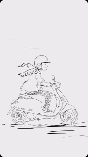 Goro Fujita Instagram - Line Scooter - Daily Quillustration drawn and animated in VR using Quill.