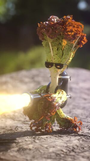 Goro Fujita Instagram - Lettuce Exterminator - Daily Quillustration built and animated in VR using Quill, rendered in Maya/Redshift.