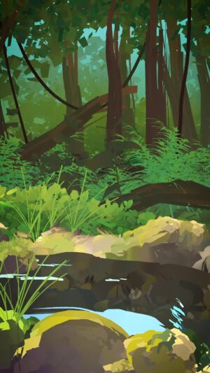 Goro Fujita Instagram - Forest Creek - Daily Quillustration painted and animated in VR using Quill.