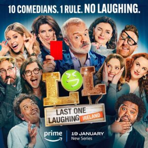 Graham Norton Instagram - 10 comedians and 1 rule, don't laugh 🤭 Bring it on. #LOLLastOneLaughingIreland @primevideouk