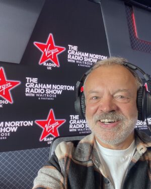 Graham Norton Instagram - Good to be back!! Weekend mornings @virginradiouk