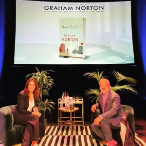 Graham Norton Instagram - What a special night! The launch of novel #3 Home Stretch at @londonpalladiumofficial with the brilliant @elizabday There was clapping, laughter and even a few tears. Loved it!!!!