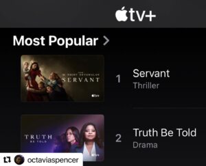 Grant Show Instagram - My ladies show is killing. Check it out.  #Repost @octaviaspencer with @use.repost
・・
Wow, #TruthBeTold Season 3 has only been live for a day and already it’s the 2nd most popular title on @appletvplus! Thank you to all the fans, new and returning, who are watching 🔎📺⚖️ Tag your friends below that you know will love this show!