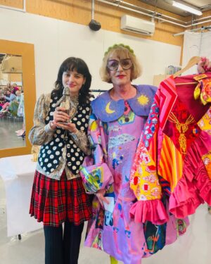 Grayson Perry Instagram - Congratulations to Max, Maria and Beina winners of the 'Claire's'
Splendid day spent modelling 25 student outfits in the world's slowest fashion show
Then awarding prizes and shopping for next year's wardrobe