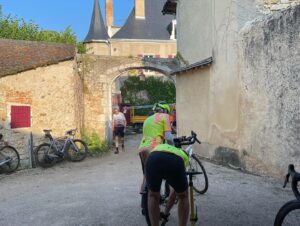 Grayson Perry Instagram - Toughest day so far, 128 lumpy km from Argenton to Aubusson in 30C  , a landslide, factor 50, I'm with a hardy bunch, average age 60