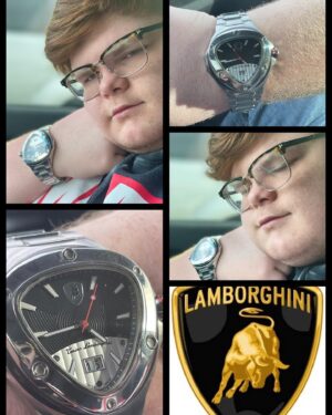 Grayson Thorne Kilpatrick Instagram - Thank you to @donnysdiamonds for adding links to my @lamborghini watch . I can finally wear it! My parent gave it to me for my 16th birthday but Covid had other plans . I just finished celebrating my 18th Birthday on April Fools! and now I can wear it . Thank you mom and dad I love it.
