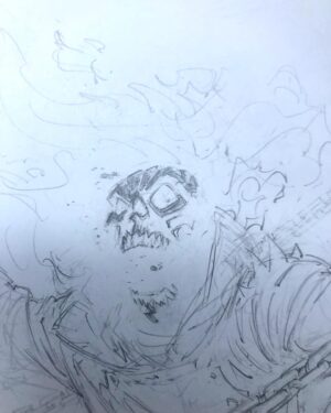Greg Capullo Instagram - Changed the head pose. Now we rock! WIP GH 🤘🏻✏️🤘🏻 #pencildrawing
