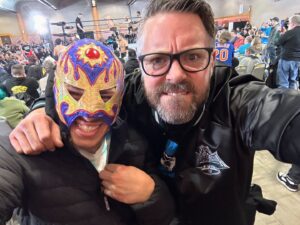 Greg Miller Instagram - This guy made my ECW Arena dreams come true. Such a good dude. Thanks for running me around all the shows, Fuego! ❤️ #wrestlemania #ecw #aew #fuegodelsol