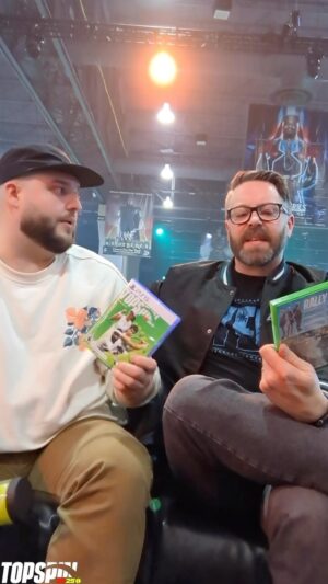 Greg Miller Instagram - @gameovergreggy and @legiqn snuck in a game of @topspin2k at #WrestleMania, and it came down to the wire 😬 Rematch on April 26, boys?