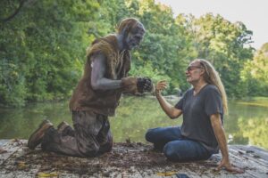 Greg Nicotero Instagram - Will Frankenstein toss me in the lake?  A gag photo I set up directing “Model Kid” for CREEPSHOW.  Check it! @shudder @creepshowtv.  This design was a tribute to the great Jack Davis with a great costume by @jaclynbanner!  @garrett_immel @davidgrasso66 @crognalegino @alexdiaz4121