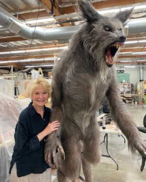 Greg Nicotero Instagram - Had a friend pop by the shop and see our restoration of the original werewolf rod puppet created by Rob Bottin for THE HOWLING!  This has always been one of the most revered creations in horror cinema so getting the chance to restore it with the help of @norman_cabrera_monsters @tomspinadesigns @beth_amber_hathaway @alexdiaz4121 @jeff_himmel Kathy Sulley, Caleb Schneider, Debra Galvez and others at KNB was an honor (especially after how well received our JAWS shark restoration has been on display at the Academy Museum in LA). So who better to inspect it than the one and only @thedeewallace an absolutely amazing woman and friend.  Those of you who saw THAT photo back in Cinefantastique magazine and watched this film know the impact it had on a legion of up and comers.  I’m very proud of this project and what it represents to so many of us!!! #thehowling #rodpuppet #joedante