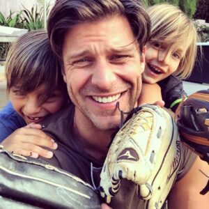 Greg Vaughan Instagram - Playing catch with my boys!! #gregvaughan #jathanvaughan #cavanvaughan #catch #bball #father&sons