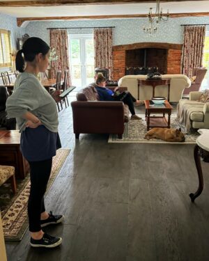 Gregg Wallace Instagram - The girls researching something. If the dog had a phone he’d be on it. xx