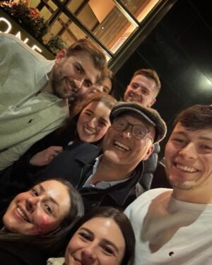 Gregg Wallace Instagram - great night in Edinburgh 
met this happy gang waiting for a taxi