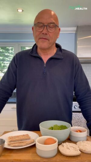 Gregg Wallace Instagram - There is no need to go out and get a muffin… 👀 make a cheaper, healthier and tastier version at home instead! It’s so easy… let me show you! ⬇️

Ingredients (serves 1):

▪️1 wholemeal English muffin
▪️1 tbsp olive oil
▪️2 Heck Chicken Italia Sausages
▪️1 egg
▪️1 handful of spinach
▪️4 cherry tomatoes (sliced)

Method:

1. Cut your muffin in half and pop it in the toaster
2. Add oil to a pan and let it heat - when the oil heats up add your sausages to the pan and let them begin to cook
3. While the sausages are cooking break your egg into the pan and let it cook
4. While your sausages and egg are cooking, cut your tomatoes in half and wilt down your spinach
5. Cut your sausages in half, length ways
6. Build your muffin by layering spinach, tomatoes, sausages and egg - enjoy! 💚

#GreggWallaceHealth
#eggmuffin #sausage #sausageandeggs #breakfast #breakfastmuffin