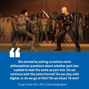 Greig Fraser Instagram - For “Dune: Part Two,” cinematographer Greig Fraser ACS, ASC combined the ALEXA 65 and ALEXA Mini LF cameras, blending cutting-edge technology with bold artistic choices to bring the visually captivating Dune universe to life. Learn more about the cinematography of director Denis Villeneuve’s adaptation of the second half of the classic science fiction novel in our interview with Greig Fraser at the link in bio!

📸 @nikotavernise 
📸 @wbpictures 

#ARRI #ARRIRental #CapturedwithARRI #ServicedbyARRIRental #ALEXA65 #ALEXAMiniLF #CapturedwithMiniLF #Cinematography #DuneMovie #Dune2 #DunePartTwo #GreigFraser
