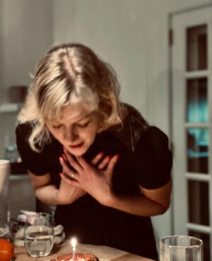 Gretchen Mol Instagram - The picture maybe blurry but I’m not. So grateful for a perfect birthday celebration with lots of dancing and music and friends. Thank you my husband @tkipw for making it happen.