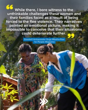 Gugu Mbatha-Raw Instagram - In the DR Congo, where one of the world’s most complex humanitarian crises unfolds, we met Cadette.

She fled her village in 2014 when devastating floods took everything, including her mother.
UNHCR Goodwill Ambassador @gugumbatharaw recalls the day they spent together in her personal essay for @people.

In the eastern part of the country, violence and restricted humanitarian access add to the hardships.

This crisis may not make headlines, but the need for urgent support is critical for families like Cadette’s. 💙