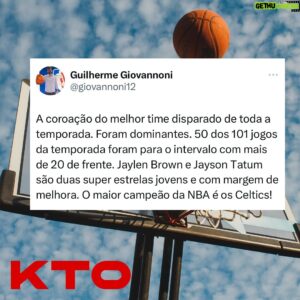 Guilherme Giovannoni Instagram - Obrigado pela companhia e audiência. Foi mais uma temporada incrível. Boston campeão mais do que merecido!

#Nba #nbabrasil #nbanaespn #basquete #basquetebrasil #basket #basketball #boston #celtics #campeao #nbafinals