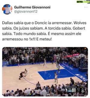 Guilherme Giovannoni Instagram - Amanhã tem vídeo desse lance. Aqui acabou, @ariaguiar ?

#Nba #nbabrasil #nbanaespn #basquete #basquetebrasil #basket #basketball #dallas #mavs #doncic #luka #nbaplayoffs