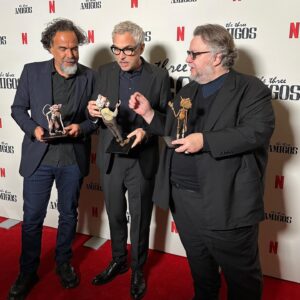 Guillermo del Toro Instagram - The Three Amigos unite!

Guillermo del Toro, Alejandro G. Iñárritu, and Alfonso Cuarón with Spazzatura, Geppetto and Pinocchio 📸.