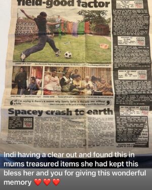 Gurinder Chadha Instagram - From cousin @amarpalmahajan who was going though my dear Satpal aunty/Bhuaji’s stuff.  She was Auntie in pink on the sofa next to my mum. Both have passed on now but how great they live forever in my film. They were the best extras too! A very memorable #bendit moment on so many levels.❤️❤️ #benditlikebeckham