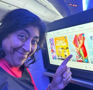 Gurinder Chadha Instagram - Just wrapped my new film. Flying home on @BA.com and thinking might watch this! ‘lesbian? Her birthdays in March, I thought she was a Pisces’ 🤣🥳⚽️