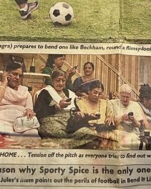 Gurinder Chadha Instagram - From cousin @amarpalmahajan who was going though my dear Satpal aunty/Bhuaji’s stuff.  She was Auntie in pink on the sofa next to my mum. Both have passed on now but how great they live forever in my film. They were the best extras too! A very memorable #bendit moment on so many levels.❤️❤️ #benditlikebeckham