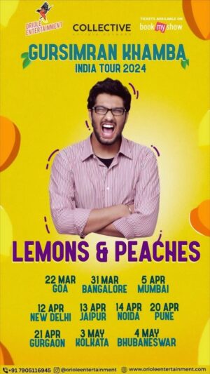 Gursimran Khamba Instagram - Okay fine here’s a trailer - tickets to all the upcoming Lemons and Peaches shows are in the bio and on bookmyshow. This show won’t be online so looking forward to seeing you live!