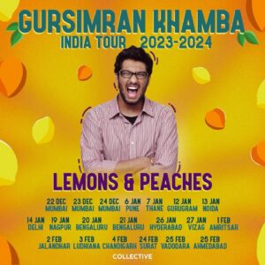 Gursimran Khamba Instagram - Getting back on the road with the Lemons and Peaches Tour! See you soon in your city!
TICKET LINK IN BIO!