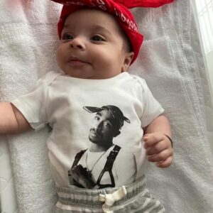 Gurvinder Sihra Instagram - How it started / How it’s going. 

Our Father-Son June 16th @2pac Birthday t-shirt pictures tradition continues. Happy 53rd Birthday, Tupac! 🎉