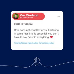 Gus Worland Instagram - Burning the candle at both ends can be detrimental to your overall health. Lock in some time for rest ❤️
@gotcha4life 
#mentalfitness #gotcha4life #checkintuesday