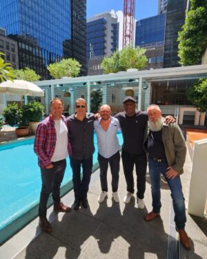 Gus Worland Instagram - Fun lunch with one of our show sponsors @makitaaustralia yesterday @rushhourtriplem @jude_bolton @delstar5