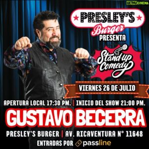 Gustavo Becerra Instagram - Estamos emocionados de anunciar un nuevo show de stand up comedy en nuestro local 🤩. En esta ocasión nos acompaña •GUSTAVO BECERRA• este 26 de julio con una entretenida rutina
Ya disponible la venta de entradas a través de Passline, encuentra el link en nuestras historias✨