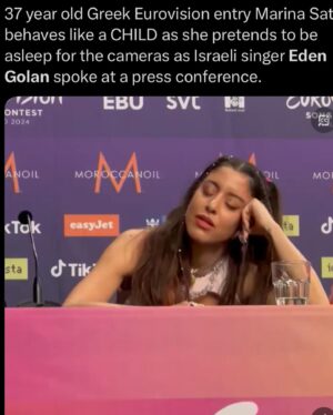 Guy Oseary Instagram - Meet Eden Golan @golaneden a 20-year-old singer competing in just a few hours at the Eurovision Song Contest in Sweden. The last few days, Eden has faced numerous challenges:

	1.	A crowd of a thousand people protested her participation in Eurovision outside her hotel. It is unsafe for her to leave the hotel. 
	2.	Due to threats against her life, 100 police officers were needed to escort her to the show. 
	3.	Last year’s Eurovision runner-up from Finland, Käärijä, did a cute dance with Eden which was filmed and posted online. He later issued a public apology, and asked for it to be taken down. 
	4.	Joost Klein, the Dutch contestant, displayed blatant disrespect by covering his face when Eden was asked a question by a journalist.
	5.	Marina Satti contestant from Greece feigned sleep during Eden’s interview, in an apparent act of disregard.
	6.	A Polish journalist provocatively blamed Eden for the heightened security risk at the event, questioning her presence: “By being here, you are a security risk and danger to everyone! Don’t you care?”
 7.  She was booed during her performance from some people in the audience. 

What has Eden done to deserve all this hate???
The answer: she is a jew from Israel. 

“No one is born hating another person because of the color of his skin, or his background, or his religion. People must learn to hate, and if they can learn to hate they can be taught to love, for love comes more naturally to the human heart than its opposite” - Nelson Mandela 

I would have written this post if Eden were Muslim and being discriminated this way at a music show. Music has been a positive force in my life. Music has no borders and is a way for people to come together. Music unites 🙏🏽

Amid the harrasment , threats and antisemitism.. Eden’s resilience shines. Her performance was applauded and she made it to the finals. 
I wish her all the best tonight. 

“Hatred paralyzes life; love releases it. Hatred confuses life; love harmonizes it. Hatred darkens life; love illuminates it.” -Martin Luther King Jr.

Salam, Shalom, Peace and LOVE to all ❤️💛💚