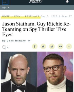 Guy Ritchie Instagram - I waited 15 years to get back together, now I can’t get rid of him. #WrathOfMan in the can, #FiveEyes is a new surprise. @jasonstatham