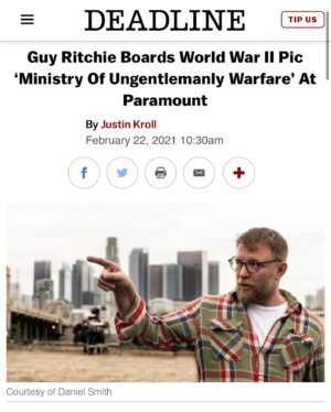 Guy Ritchie Instagram - A film based on the true-life WWII adventures of the Special Operations Executive — the forerunners of the SAS? I’m in. #MinistryOfUngentlemanlyWarfare