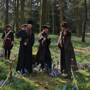 Gwilym Lee Instagram - Fond memories of some the amazing people, stunning locations, outrageous costumes (including my favourite Ewok gloves), and general japes, high jinks and good times that made up Season 2 of The Great. Oh…..and one helluva cute fur-ball of a dog. 

@thegreathulu Season 2 streaming on @hulu NOW! 

#thegreat #hulu #huzzah #dogsofinstagram